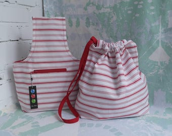 Set of 2 Sock project bag, Knitting bag, Knitting project bag, Yarn project bag, Knitters gift bag, Crochet project bag, Bag for knitting