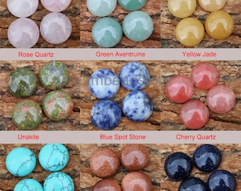 Natural Gemstone 16mm Round Cabochons for DIY Jewelry Making, Sold by 4 Pieces (HX189)