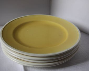 Yellow Luncheon Plates, Dessert plates, cake plates, Yellow plates, German porcelain plates, vintage plate set, vintage kitchen