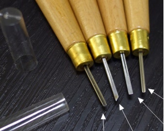 Professional Carving Tools,Set of 4,Micro tip,Small,Woodcarving,Rubber,Eraser Stamp,Carving Tool,Craft,Knife,Knives,Chisel