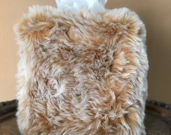 Tissavel Faux Fur Tissue Box Cover