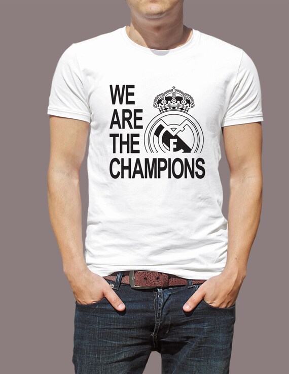 Real Madrid We Are The Champions S-4XL And Long Sleeve Available Customizable UEFA Champions League 2017