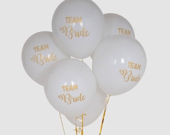 10 Ballon team bride or blanc Latex ROSE taille 12 inch evjf enterrement vie de jeune fille amour anniversaire enfant décoration fun