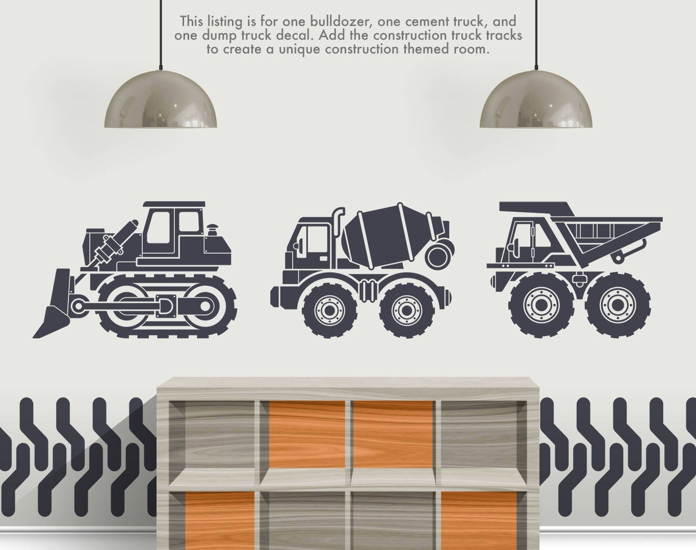 Construction Vehicles Vinyl Wall Decal and Stickers Boy