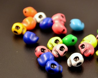 large "skulls" 20 pearls, multicolored, ref: 000809