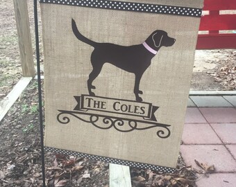 Dog/Labrador/CHOCOLATE LAB/Personalized Garden Flag/
