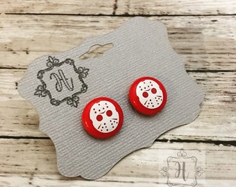 Jason Earrings Friday the 13th Earrings Horror Jewelry Jason Jewelry Friday the 13th Jewelry Horror Earrings Alternative Jewelry