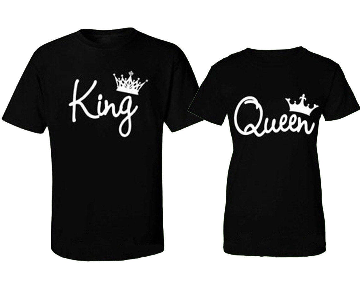 king and queen couple t shirt