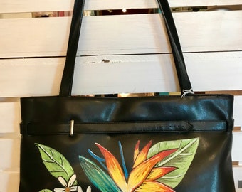Hand Painted Purse- Bird Of Paradise Lost