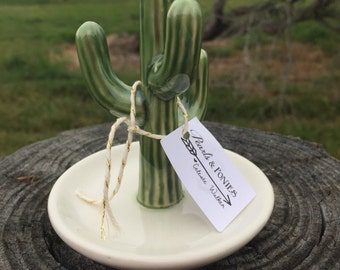 Ceramic Cactus Ring Holder. Ring dish.