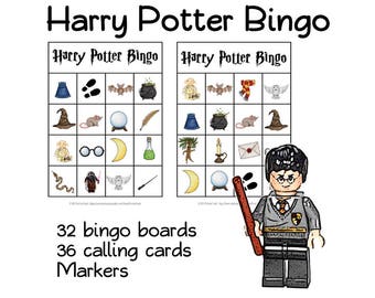 Wizard BINGO for wizards and HARRY POTTER fans - Birthday party, game, loto
