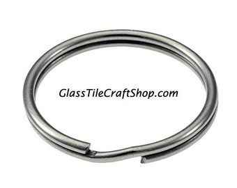 25 Pack 1" Split Rings Nickel Plated, Round Steel Key Ring. (1INSR)