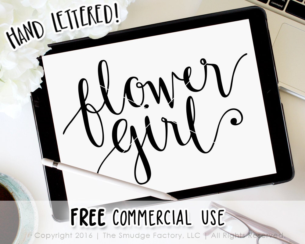 Download Flower Girl SVG Cut File Silhouette Cricut Vector Hand