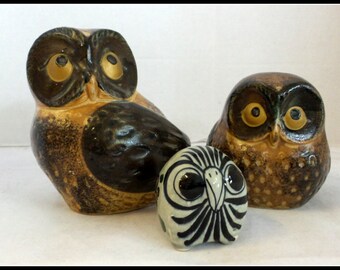 Ceramic Owls Collectible Set