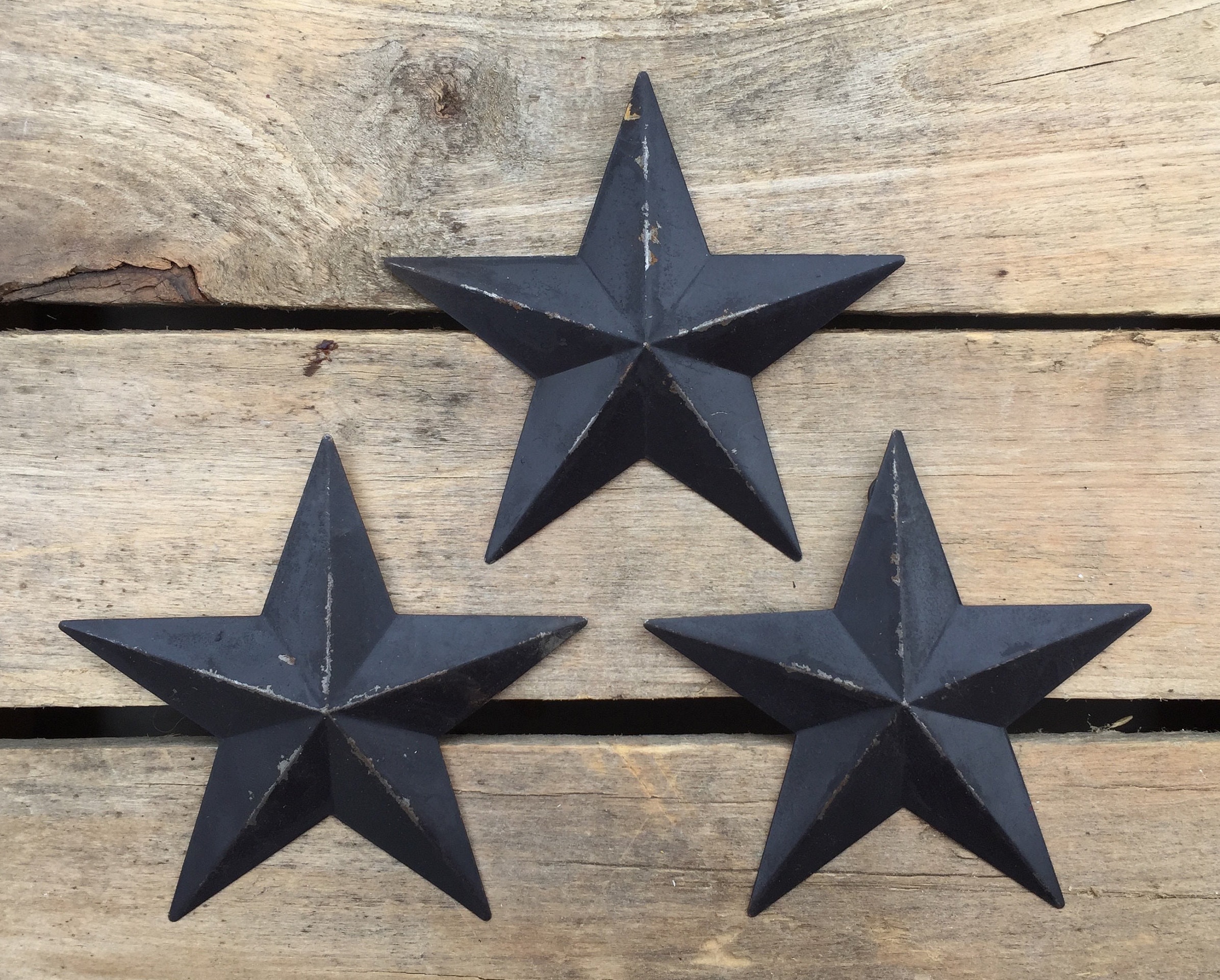 Set of 3 Metal Barn Stars 5
