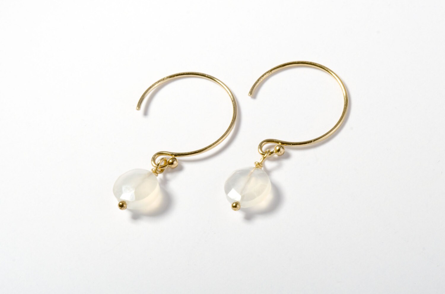 Drop Earrings White Earrings Delicate Earrings Gemstone