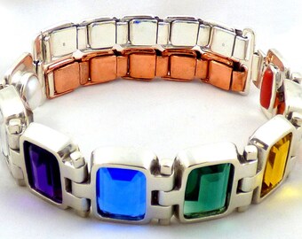 Medium Size Rectangular Quartz Crystal Upper Arm Bangle
