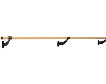 5Ft Traditional Wood Wall Mounted Ballet Barre Fixed Height