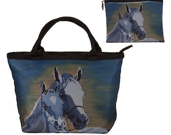 Horse Gift Set: Handbag and Matching Change Purse by Salvador Kitti - Great Valentines Gift