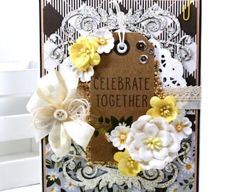 Celebrate Together All Occasion Greeting Card Polly's paper Studio Handmade