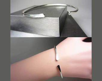 925 Sterling Silver Cuff Bracelet Stacking Bracelet Open Bangle Bracelet Minimalist Bracelet Boho Jewelry Adjustable Bracelet Gift for Her