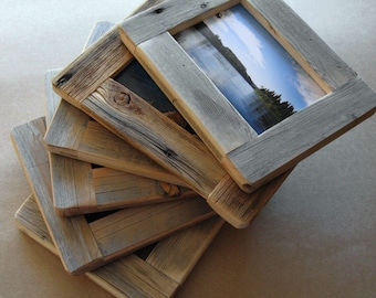CADRE en bois de grange (4 x 6) fait à la main de bois patiné récupéré - rustique raffiné