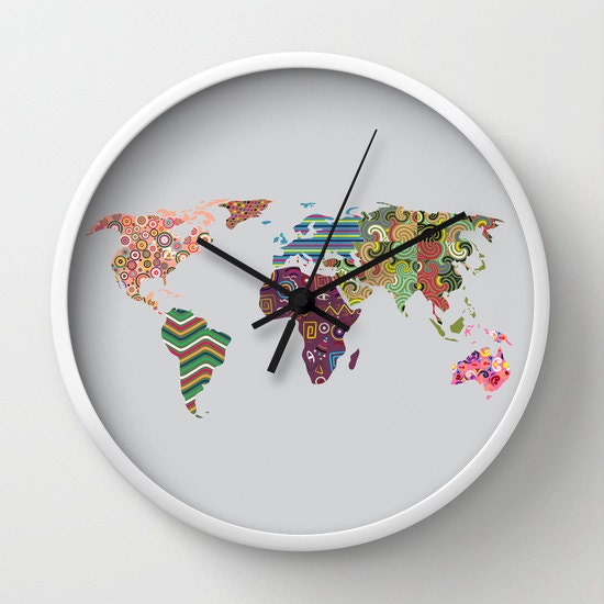 World Map Clock Travel Clock Decor Cute Wall Clock World