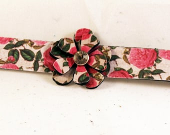 Unique Leather Handmade Bracelet, Leather Bracelets for Women, Flower Jewelry, Boho Jewelry, Cuff Bracelet