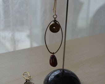 Earrings oval and Pearl lights