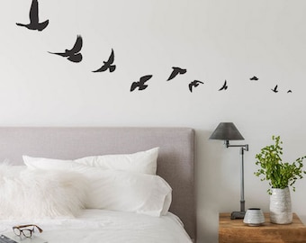Bird Wall Decals, Bird Decal, Flying Bird Decals, Simple Bird Vinyl Wall Decal, Sparrow, swallow birds, Bird Stickers, Flying Bird Sticker