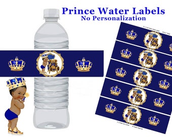 Royal Prince Water label, Royal blue prince water label, Royal Prince baby shower, Royal Prince birthday party, Prince party water label
