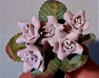 FF-131 Dusty Purple Polymer Clay Roses