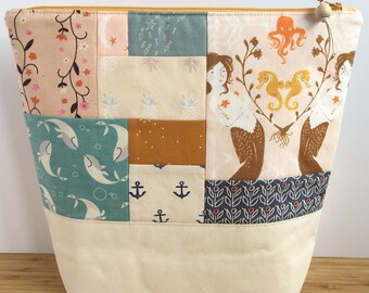 MEDIUM Patchwork Project Bag | Mermaid Adventures