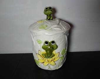 Vintage Sears Roebuck and Co. Neil the Frog Large Ceramic Canister - 1979