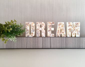 Scented Free Standing Letters, Soy Wax Decorative Letters with Dried Flowers, Air Fresheners, Letter Home Decor, Personalized Gift, Favors