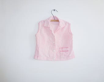 Vintage Pink Gingham Top