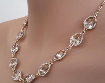 Topaz & Rhinestone Necklace