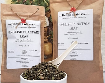 English Plantain Leaf / Plantago Lanceolata L. - Folium Plantaginis lanceolatae / Health Embassy / Organic