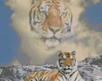 Tiger Cloud Counted Cross Stitch Kit 10" x 13.25"