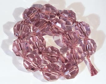 Vintage Swarovski Art 5000 Lilac Faceted Crystal Rounds