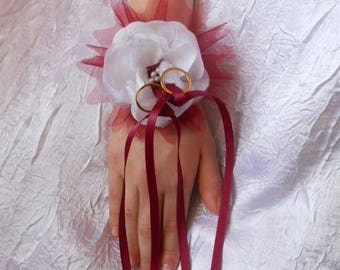 Bracelet Burgundy and white wedding ring
