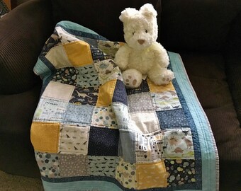 Dinosaur Quilt, Handmade Baby Quilt, Dino Quilt, Baby Boy Quilt, Patchwork Baby Quilt, Baby Blanket, Baby Shower Gift
