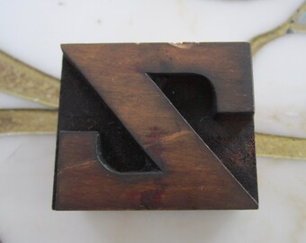 Letter Z Antique Letterpress Wood Type Printers Block