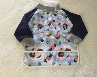 Bib with sleeves pattern covers all waterproof pirate