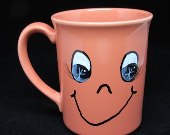Mugs Cups Jack O Lantern Halloween Hand Painted by ME Set of 4 Great Gift Idea Holiday Decor Home Decor Unique One of a Kind Halloween Decor