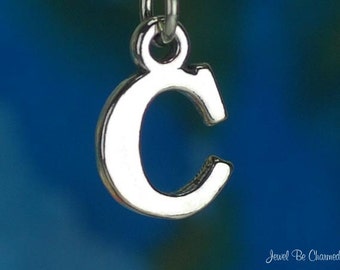 Sterling Silver Capital Letter C Charm Initial Alphabet Solid .925
