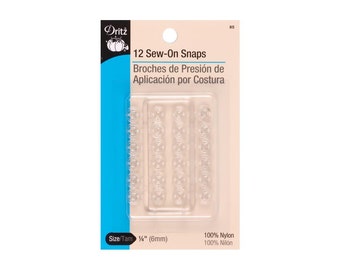 Dritz Sew-On Snaps Clear Nylon Size 5/16 in (7.93 mm) 12 Count #85