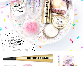 Birthday Gifts For Her - Birthday Gift - White Confetti - Happy Birthday - Birthday Gift Box - Birthday Box - Birthday for Her - Custom Gift