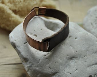 Copper and leather Bracelet