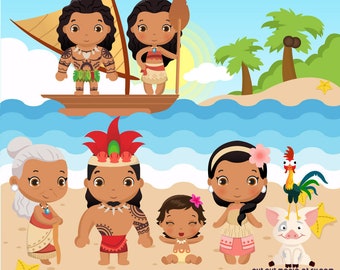 Moana Clipart, Disney Moana, Princess Moana Clipart, Moana party, Moana Costume, Polynesian princess